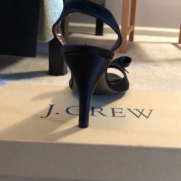 J.Crew black Satin sling backs - Picture 4 of 5